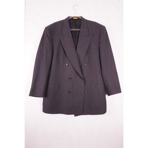 NINO CERUTTI Rue Royale Men's Grey Doble Breasted Wool Blazer 46R Vtg